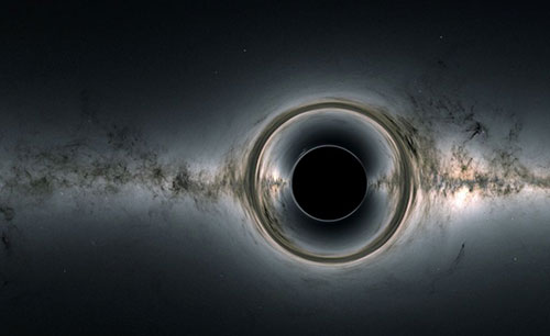 图像描述：黑洞的模拟图像。图片来源：NASA/ESA/GAIA/DPAC